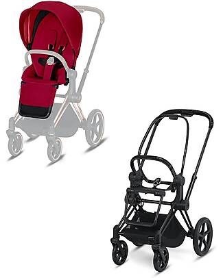 Cybex Priam Stroller - Black Frame and True Red Seat Pushchairs