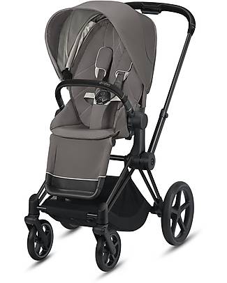 Cybex Priam Stroller - Matt Black Frame and Grey Seat Pack Pushchairs