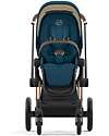 Cybex Priam4 Platinum Stroller - Rose Gold Frame and Seat Pack Mountain Blue Pushchairs