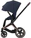Cybex Priam4 Platinum Stroller - Rose Gold Frame and Seat Pack Nautical Blue Pushchairs