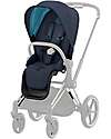 Cybex Priam4 Platinum Stroller - Rose Gold Frame and Seat Pack Nautical Blue Pushchairs