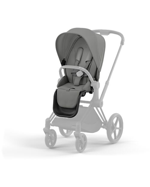 Cybex Priam4 Stroller - Frame Stroller Chrome Black with Seat Pack Mirage Grey Pushchairs