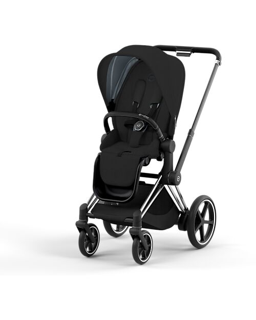 Cybex Priam4 Stroller - Frame Stroller Chrome Black with Seat Pack Sepia Black Pushchairs
