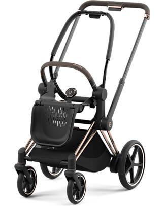 Cybex Priam4 Stroller - Frame Stroller Rosegold with Seat Pack Leaf Green Pushchairs
