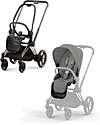 Cybex Priam4 Stroller - Frame Stroller Rosegold with Seat Pack Mirage Grey Pushchairs