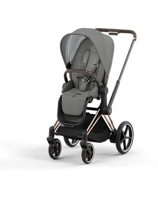 Cybex Priam4 Stroller - Rose Gold Frame and Seat Pack Soho Grey Pushchairs