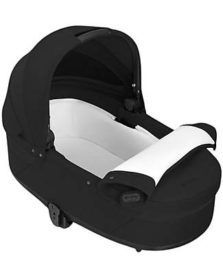 Cybex S Lux Carrycot - Moon Black - Comfortable and Easy to Carry Pram Systems