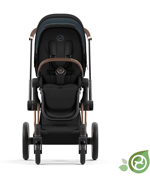 Cybex Seat Pack Comfort for Priam or e-Priam Stroller - Onyx  Black - Includes Canopy - Concious Collection  Fabric Made from 31
Recycled Plastic Bottles Pushchairs