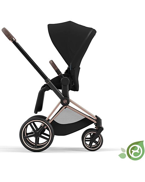 Cybex Seat Pack Comfort for Priam or e-Priam Stroller - Onyx  Black - Includes Canopy - Concious Collection  Fabric Made from 31
Recycled Plastic Bottles Pushchairs