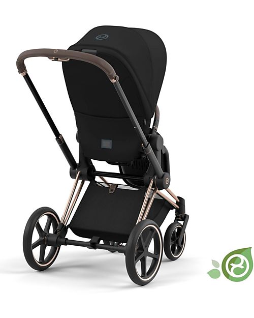 Cybex Seat Pack Comfort for Priam or e-Priam Stroller - Onyx  Black - Includes Canopy - Concious Collection  Fabric Made from 31
Recycled Plastic Bottles Pushchairs