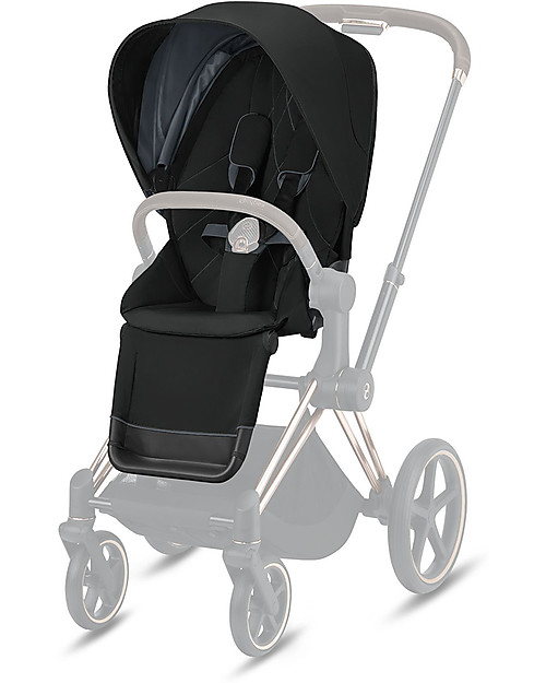 Cybex Seat Pack Comfort  for Priam Stroller - Deep Black - Includes Canopy Pushchairs