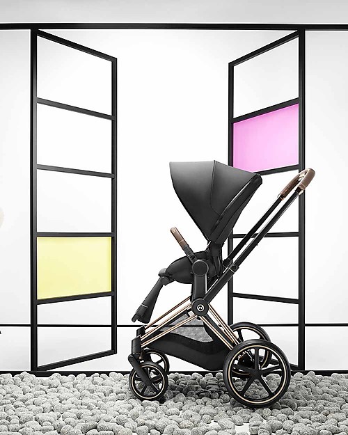 Cybex Seat Pack Comfort  for Priam Stroller - Deep Black - Includes Canopy Pushchairs