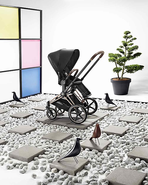 Cybex Seat Pack Comfort  for Priam Stroller - Deep Black - Includes Canopy Pushchairs