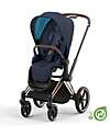 Cybex Seat Pack Comfort for Priam Stroller or e-Priam -  Dark Navy Blue - Includes Canopy - Concious Collection  Fabric Made from 31
Recycled Plastic Bottles Pushchairs