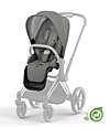 Cybex Seat Pack Comfort for Priam Stroller or e-Priam - Pearl Grey - Includes Canopy - Concious Collection  Fabric Made from 31
Recycled Plastic Bottles Pushchairs