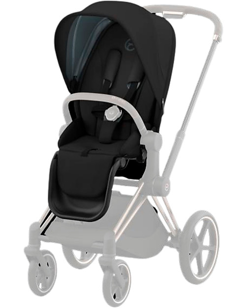 Cybex Seat Pack for Priam4 or e-Priam Stroller - Deep Black - with Canopy Pushchairs