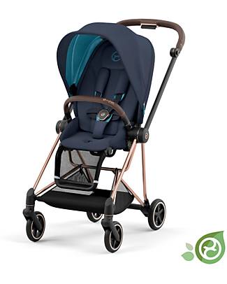 Cybex Seat Pack Plus for Mios Stroller - Dark Navy Blue  - Includes Canopy - Concious Collection  Fabric Made from 22
Recycled Plastic Bottles Pushchairs
