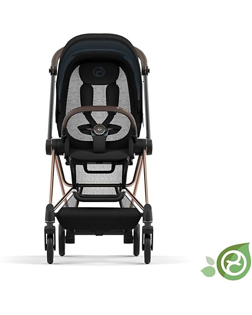 Cybex Seat Pack Plus for Mios Stroller - Onyx Black  - Includes Canopy - Concious Collection  Fabric Made from 22
Recycled Plastic Bottles Pushchairs