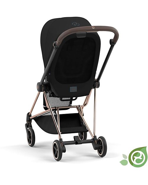 Cybex Seat Pack Plus for Mios Stroller - Onyx Black  - Includes Canopy - Concious Collection  Fabric Made from 22
Recycled Plastic Bottles Pushchairs