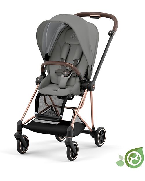Cybex Seat Pack Plus for Mios Stroller - Pearl Grey  - Includes Canopy - Concious Collection  Fabric Made from 22
Recycled Plastic Bottles Pushchairs