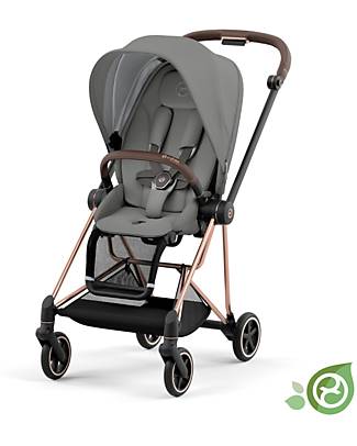 Cybex Seat Pack Plus for Mios Stroller - Pearl Grey  - Includes Canopy - Concious Collection  Fabric Made from 22
Recycled Plastic Bottles Pushchairs