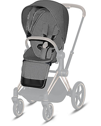 Cybex Seat Pack Plus for Priam Stroller - Manhattan Grey - Includes Canopy Pushchairs