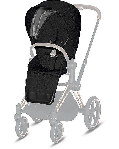 Cybex Seat Pack Plus for Priam Stroller - Stardust Black - Includes Canopy Pushchairs