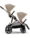 Cybex Second Seat for Gazelle S Stroller - Almond Beige Double Pushchairs