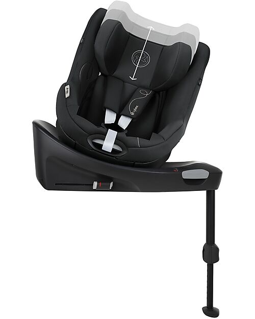 Cybex Sirona Gi I-Size Car Seat and 360° Rotating Base - Moon Black - from Birth to 4 Years Car Seats Group 0+/1