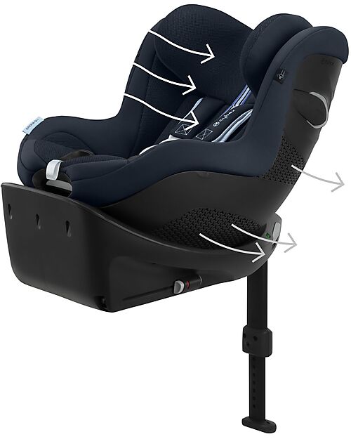 Cybex Sirona Gi I-Size Plus Car Seat and 360° Rotating Base - Ocean Blue - from Birth to 4 Years Car Seats Group 0+/1