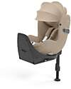 Cybex Sirona T i-Size Plus Car Seat - Cozy Beige - Solar Canopy with Mesh Inserts - 360° Rotation Car Seats Group 0+/1