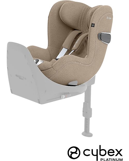 Cybex Sirona T i-Size Plus Car Seat - Cozy Beige - Solar Canopy with Mesh Inserts - 360° Rotation Car Seats Group 0+/1