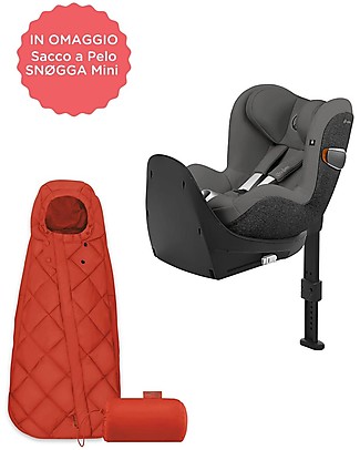 Cybex Soho Grey Sirona Z i-Size car seat Base Included + SNØGGA Mini Footmuff for Free! Car Seats Group 0+/1