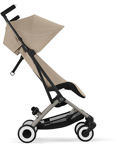 Cybex Stroller Libelle - Almond Beige - Taupe Frame Detail - New Model Lights Strollers