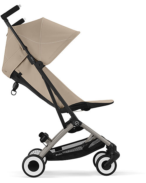 Cybex Stroller Libelle - Almond Beige - Taupe Frame Detail - New Model Lights Strollers