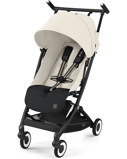 Cybex Stroller Libelle - Canvas White - Black Frame Detail - New Model Lights Strollers