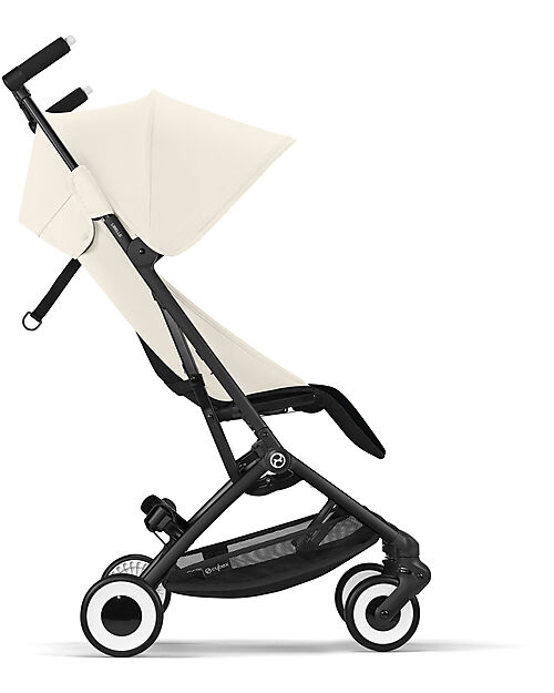 Cybex Stroller Libelle - Canvas White - Black Frame Detail - New Model Lights Strollers