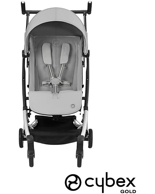 Cybex Stroller Libelle - Fog Grey - Silver Frame Detail - New Model Lights Strollers