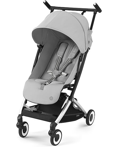 Cybex Stroller Libelle - Fog Grey - Silver Frame Detail - New Model Lights Strollers