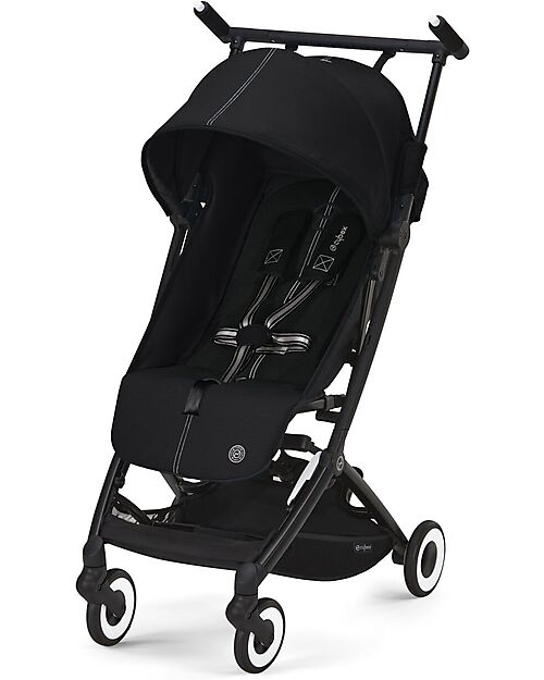 Cybex Stroller Libelle - Moon Black/Black - from 6 months - with One-Pull Harness Lights Strollers