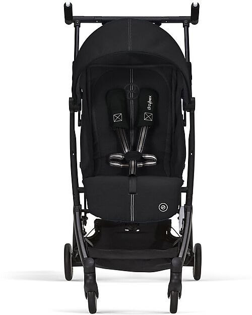 Cybex Stroller Libelle - Moon Black/Black - from 6 months - with One-Pull Harness Lights Strollers