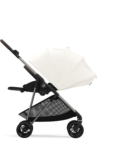 Cybex Stroller Melio - Canvas White - Taupe Frame - from Birth up to 15Kg Lights Strollers