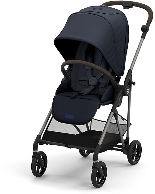 Cybex Stroller Melio - Dark Blue - Taupe Frame - from Birth up to 15Kg Lights Strollers