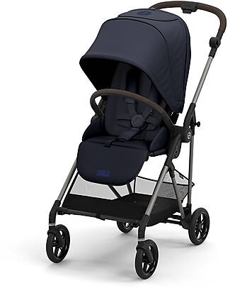 Cybex Stroller Melio - Dark Blue - Taupe Frame - from Birth up to 15Kg Lights Strollers