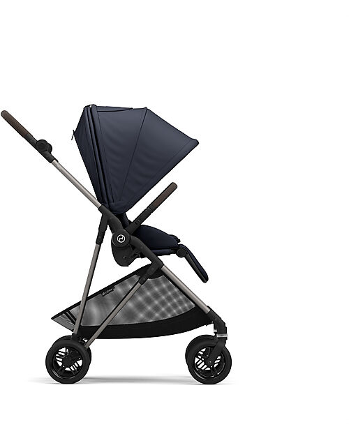 Cybex Stroller Melio - Dark Blue - Taupe Frame - from Birth up to 15Kg Lights Strollers