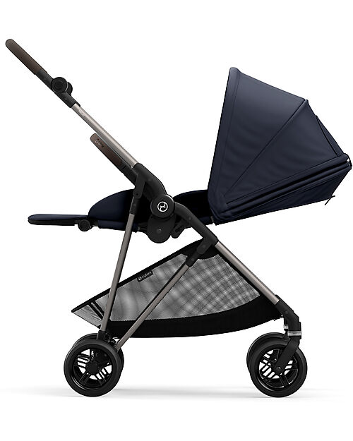 Cybex Stroller Melio - Dark Blue - Taupe Frame - from Birth up to 15Kg Lights Strollers