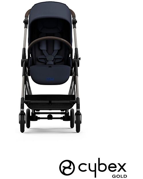 Cybex Stroller Melio - Dark Blue - Taupe Frame - from Birth up to 15Kg Lights Strollers