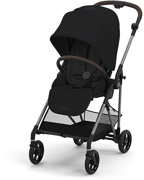 Cybex Stroller Melio - Magic Black - Taupe Frame - from Birth up to 15Kg Lights Strollers