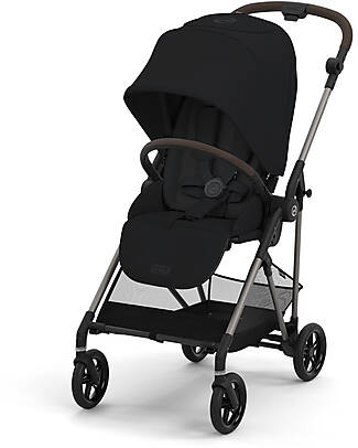 Cybex Stroller Melio - Magic Black - Taupe Frame - from Birth up to 15Kg Lights Strollers