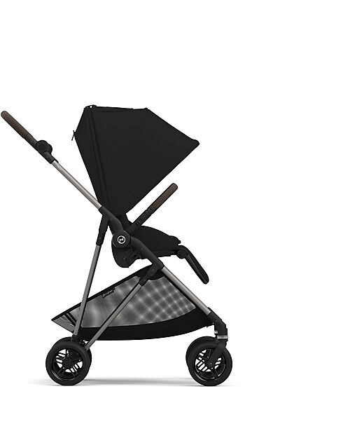 Cybex Stroller Melio - Magic Black - Taupe Frame - from Birth up to 15Kg Lights Strollers
